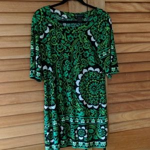 Green 60s print INC dress or tunic